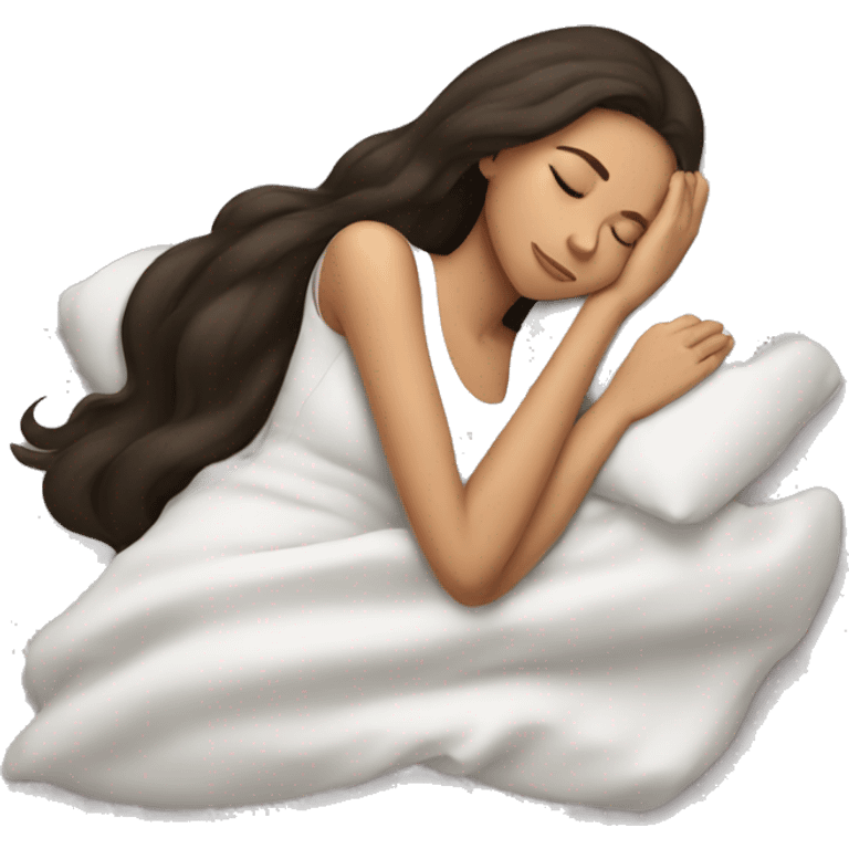 Brunette girl sleeping emoji