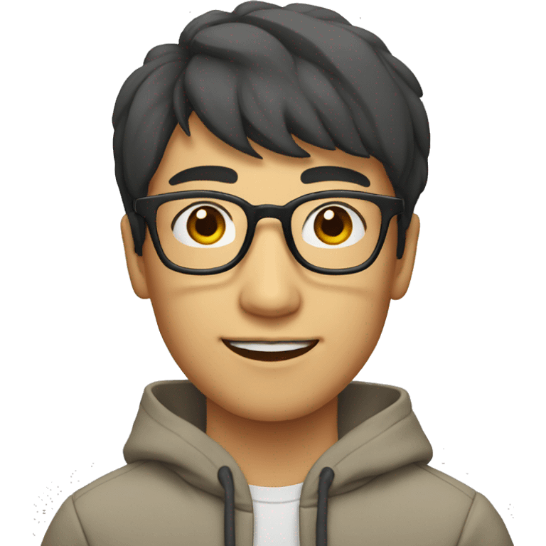 A young guy with glasses of Asian appearance emoji