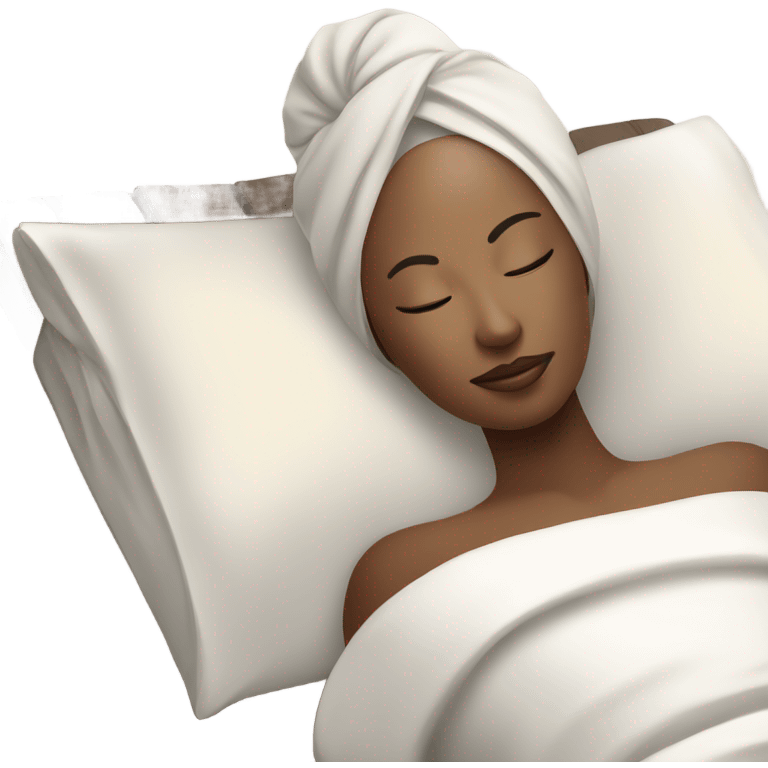 Lady with face mask spa beauty full face relaxing emoji