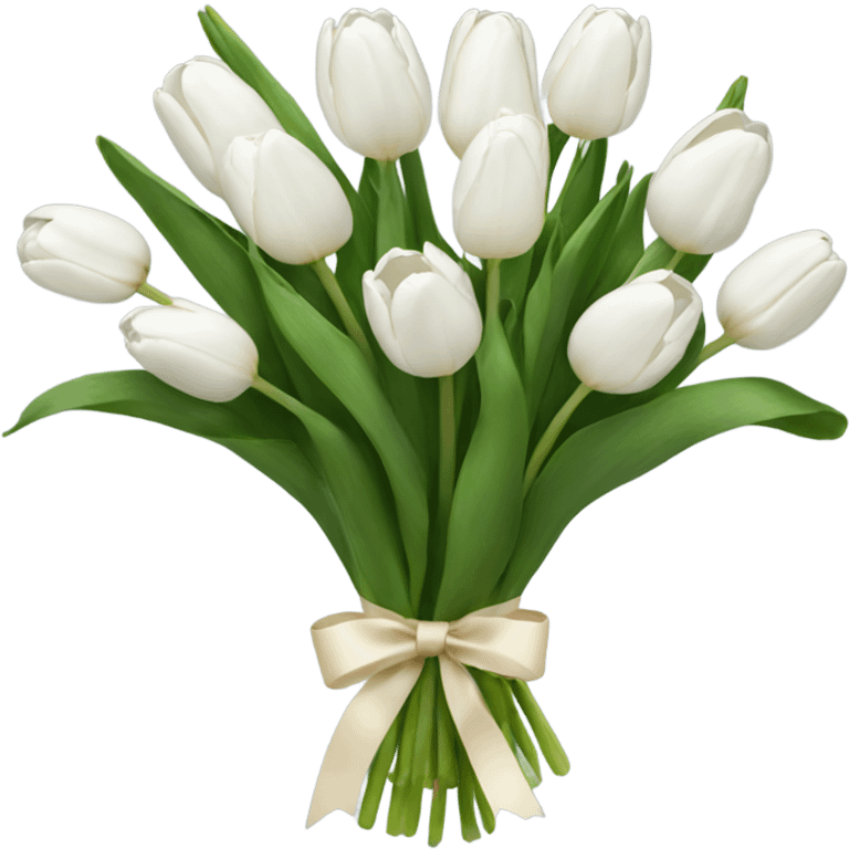 white tulips bouquet emoji