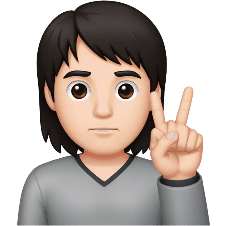 Human man Dark hair showing a middle finger  emoji