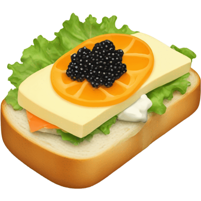 open sandwich with caviar and butter emoji