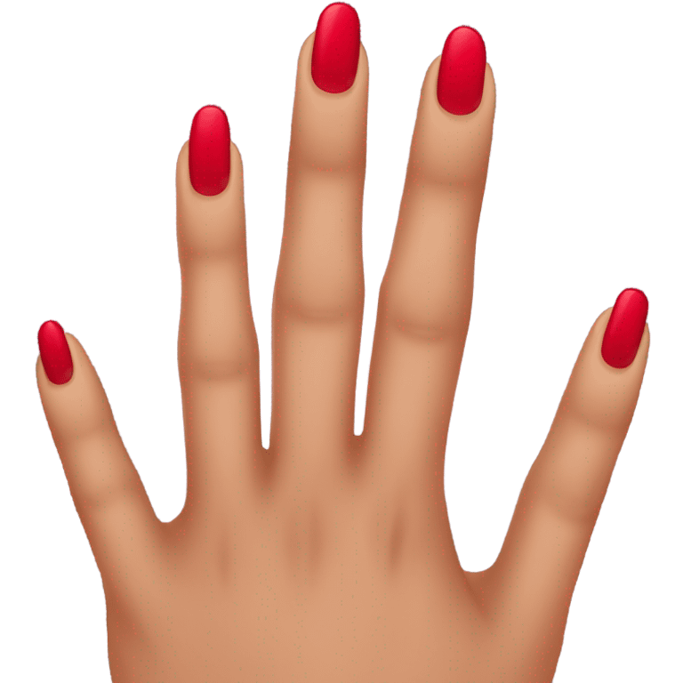 Long red  nails on medium skin ton emoji