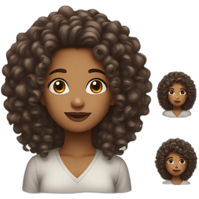 Girl curly haïr emoji