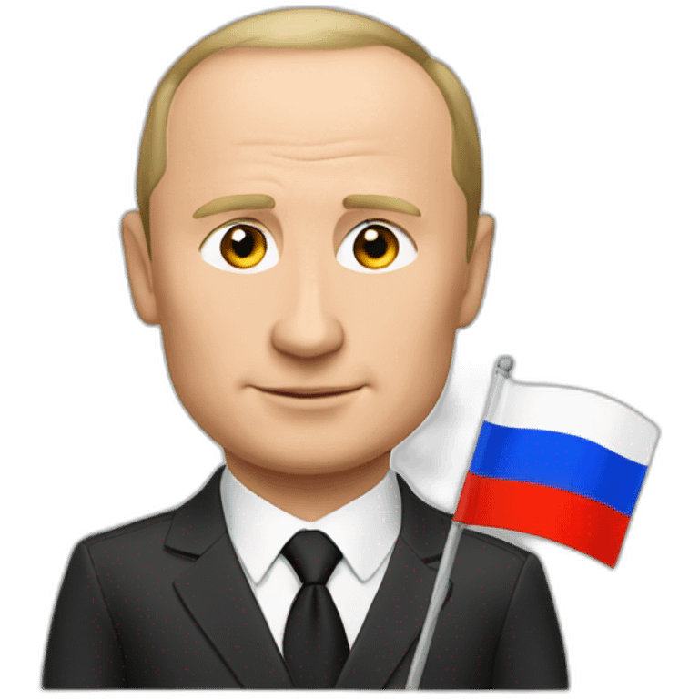 Putin with the Russian flag emoji