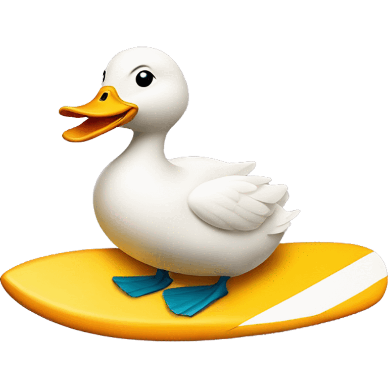 A duck on a surfboard emoji