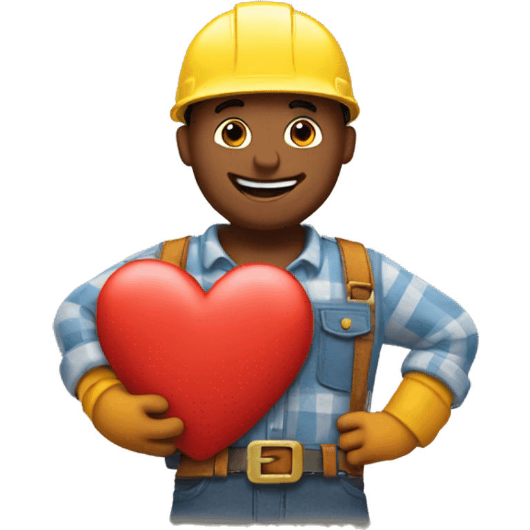 bob the builder hugging a heart emoji