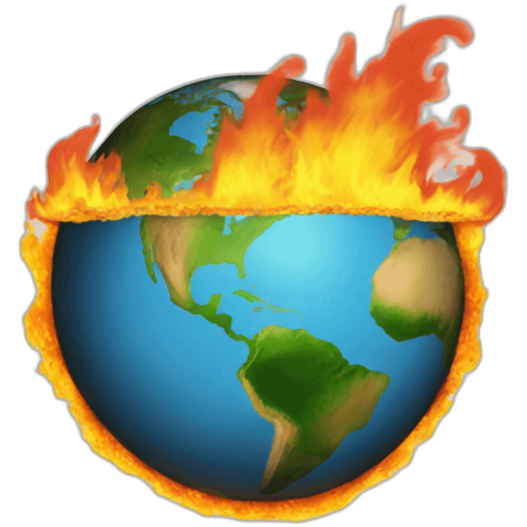 flat earth on fire emoji