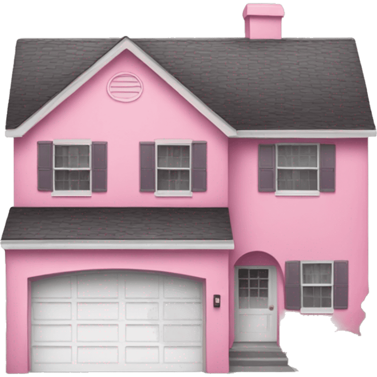 Pink home with garage and driveway emoji