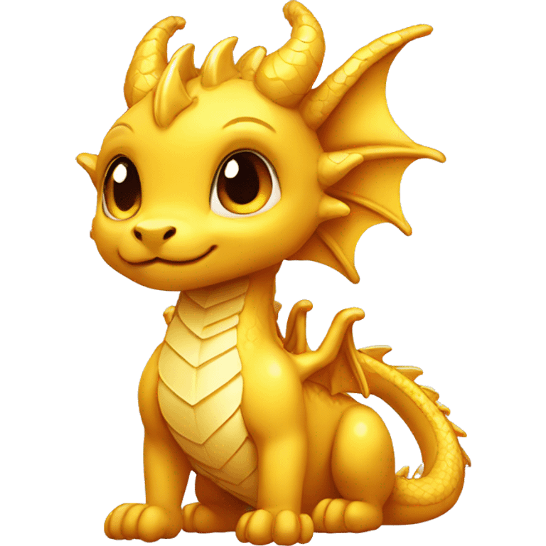 cute golden dragon with feminine qualities emoji