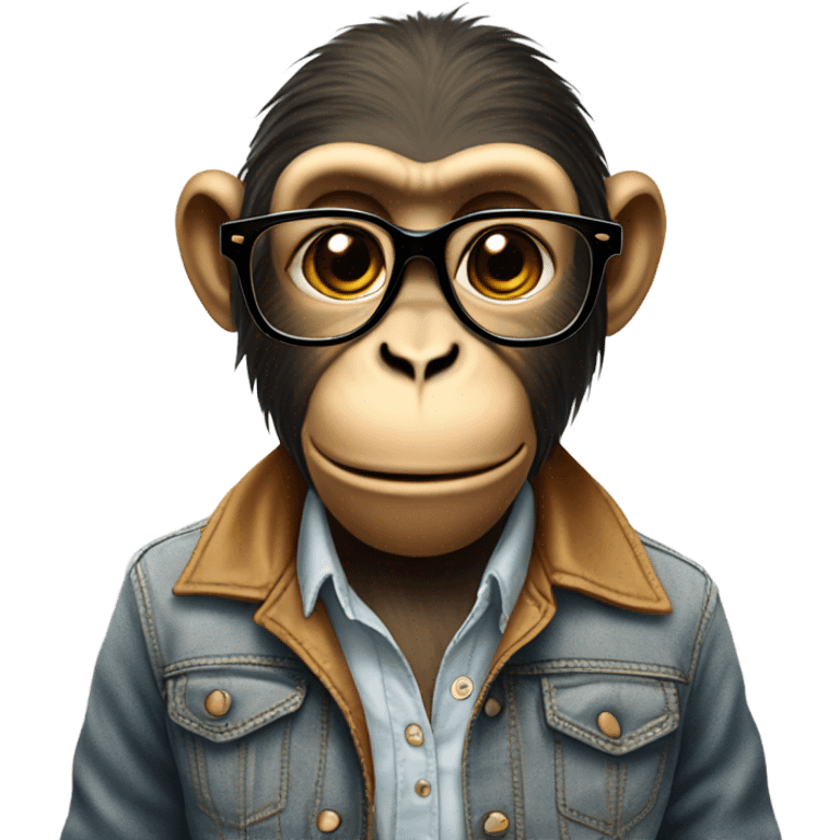 a monkey wearing a stylish fit and glasses emoji