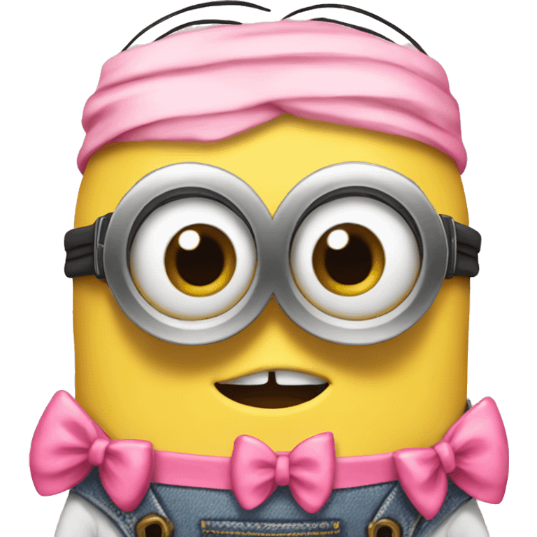 Minion with pink bows emoji