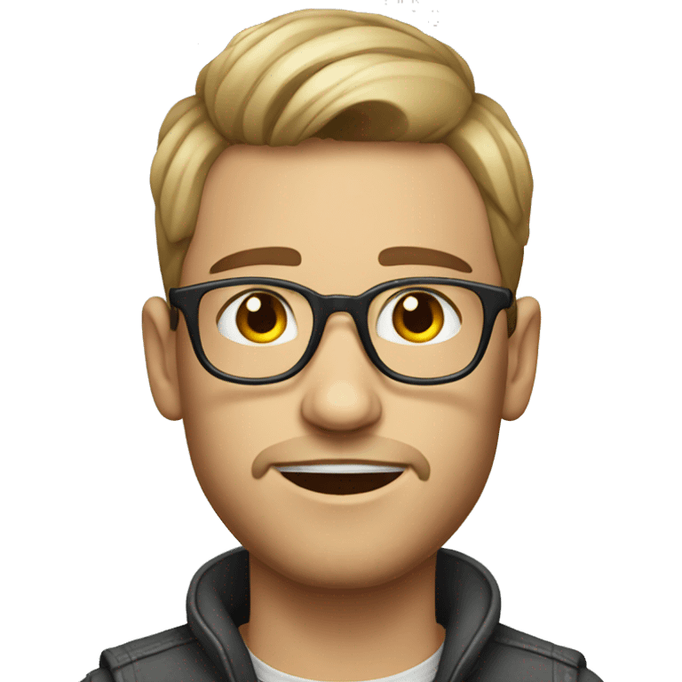 realistic young man hipster emoji