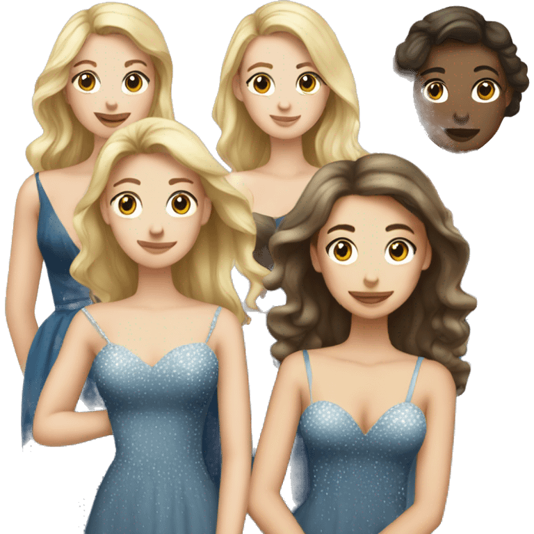 a group of white girls in prom dresses emoji