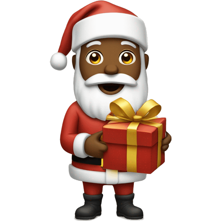 Santa holding a gift emoji