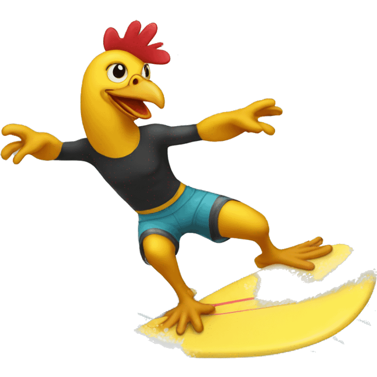 chiken surfing emoji