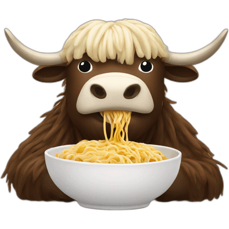 Yak eat noodles emoji