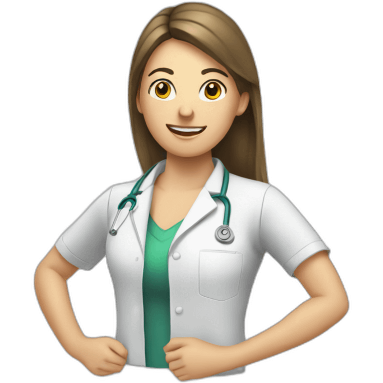 female chiropractor cracking a back emoji