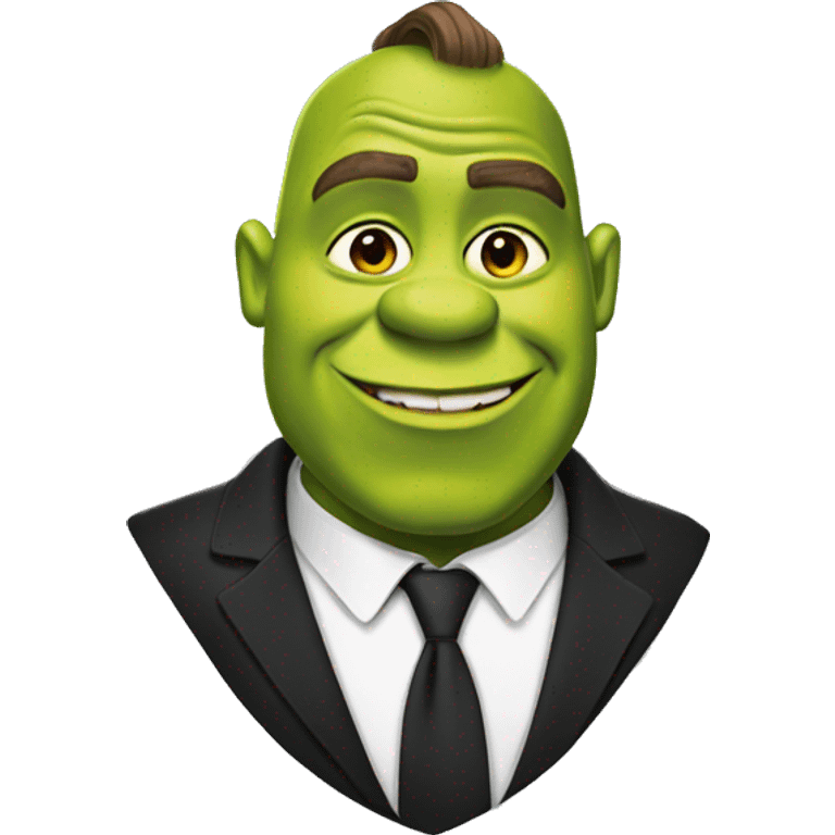 Shrek wearing a black suit emoji