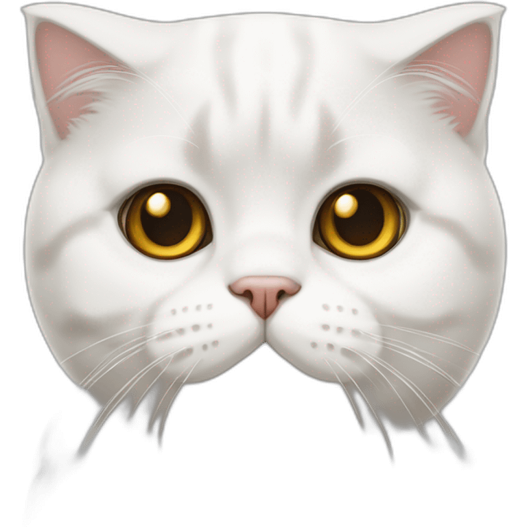 white Scottish fold cat emoji