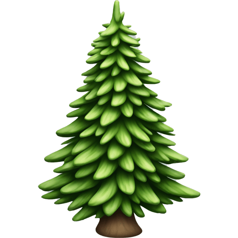  actual white fir christmas tree isolated.  emoji