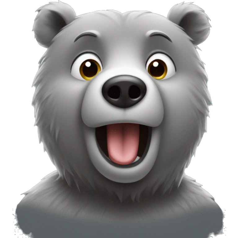 realistic-grey-bear-gives-air-kiss emoji