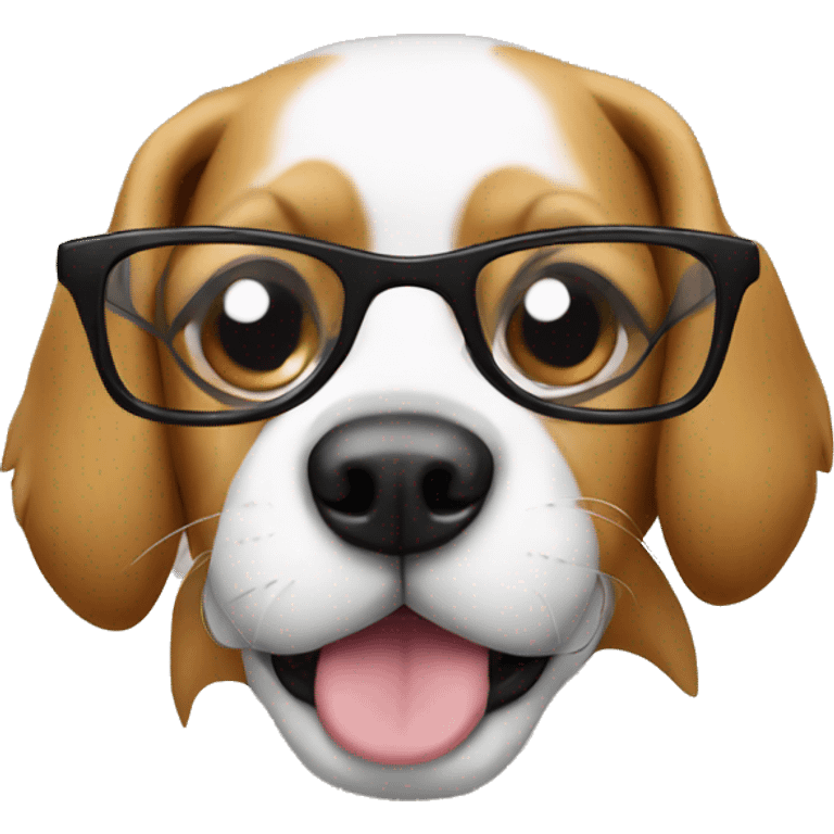 Dog wearing glasses  emoji