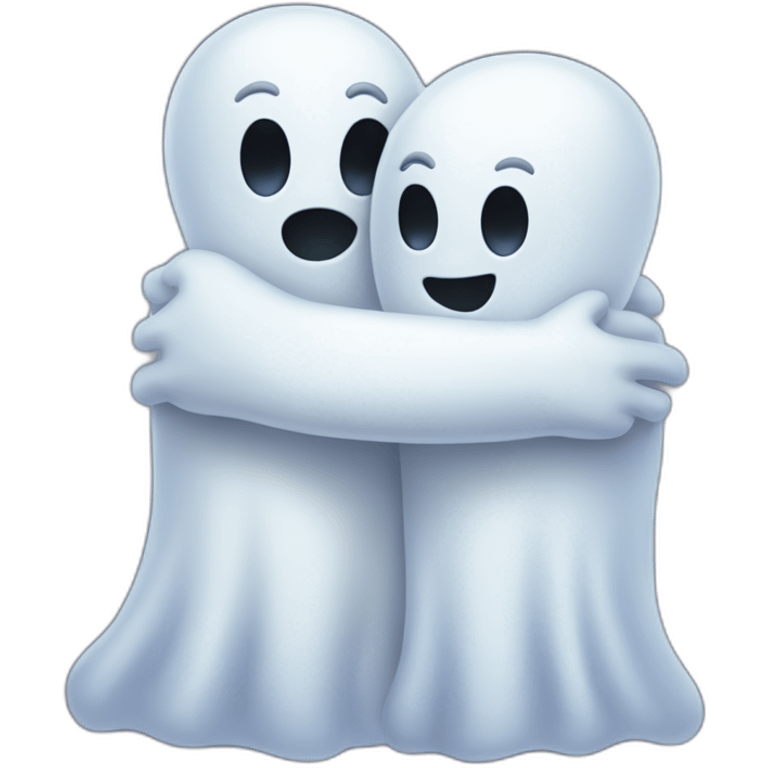 two hugging ghosts emoji