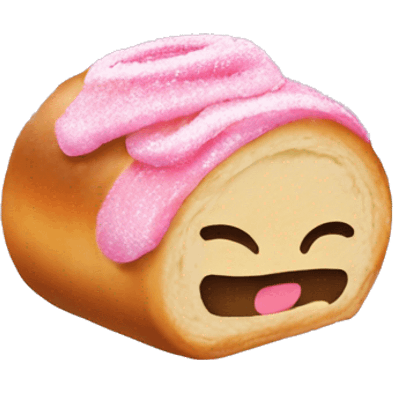 cinamon roll with pink sugar emoji