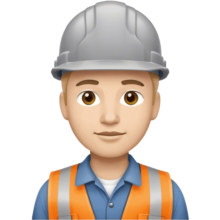 Worker with grey hard hat emoji