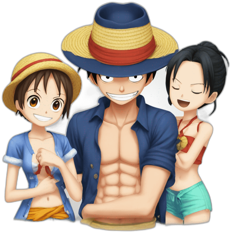 Monkey d Luffy with nami emoji