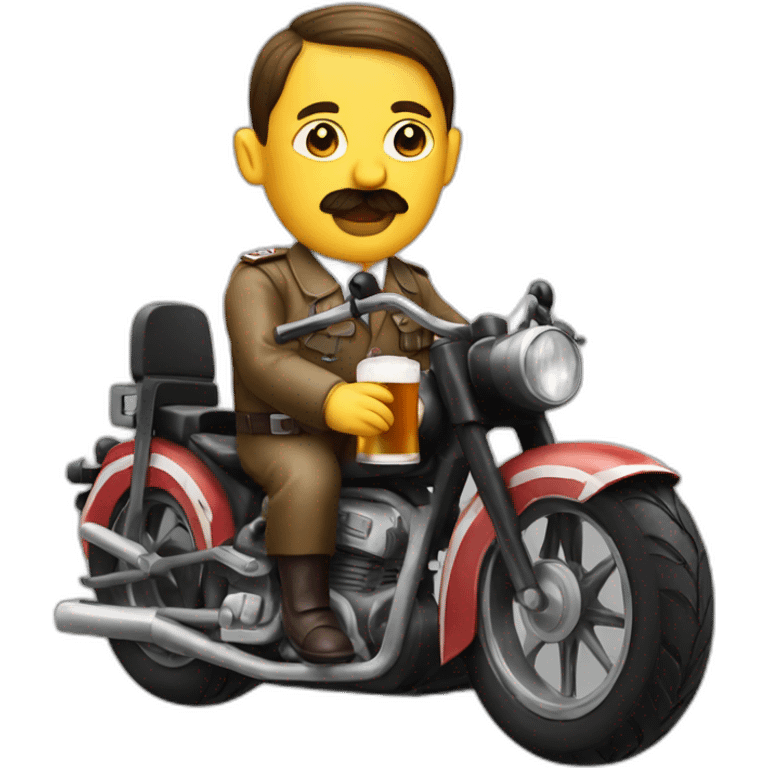 hitler drinking beer on a motorbike emoji