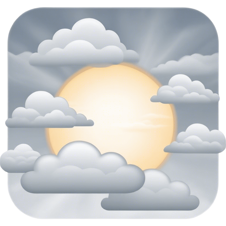 Cinematic Realistic Altostratus Emoji, Soft and gray, with mid-level clouds spreading evenly across the sky. The clouds create a smooth, overcast layer that dulls the sun’s light, giving the world a peaceful, muted tone. Soft glowing outline, capturing the essence of calm, muted skies and gentle transitions in an altostratus cloud! emoji