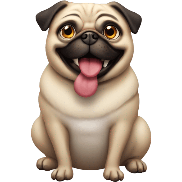 a happy fat crazy pug emoji