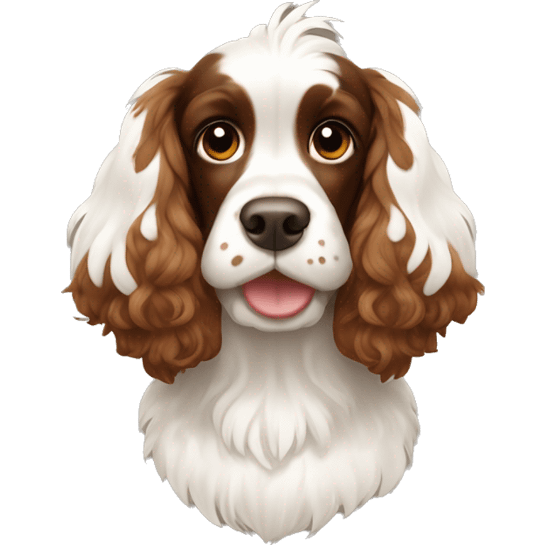 Brown and white Mohawk spotted Cocker spaniel with a Mohawk  emoji