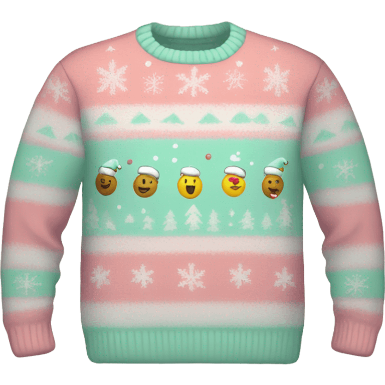 Pastel colored Christmas sweater emoji