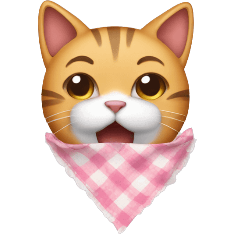 cat sneezes into a handkerchief emoji