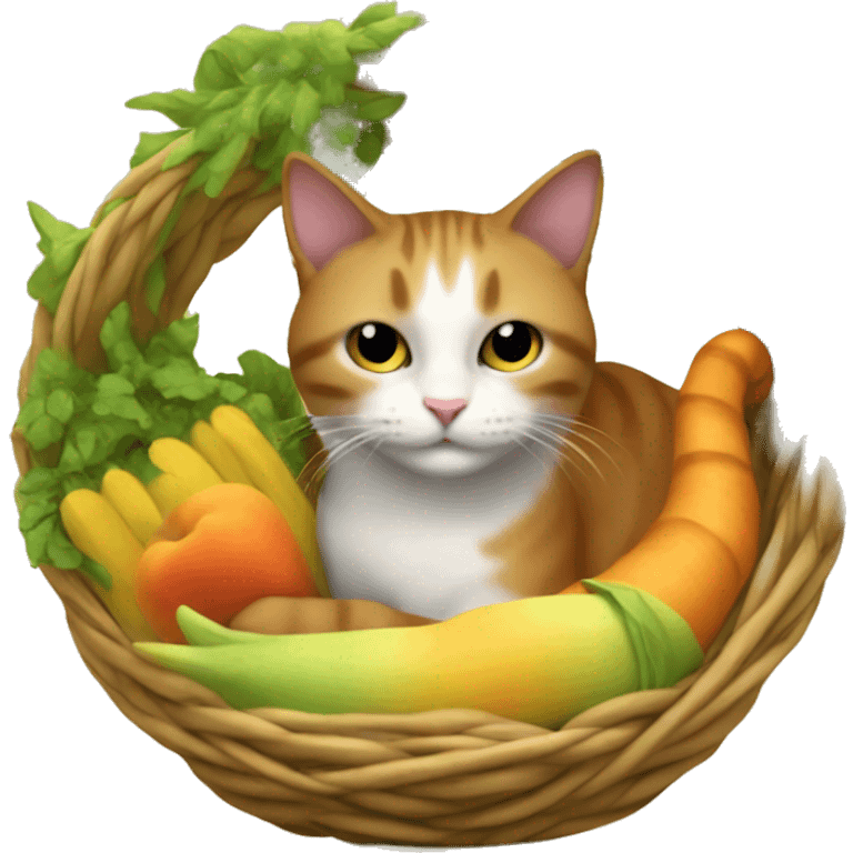 cat in a cornucopia emoji