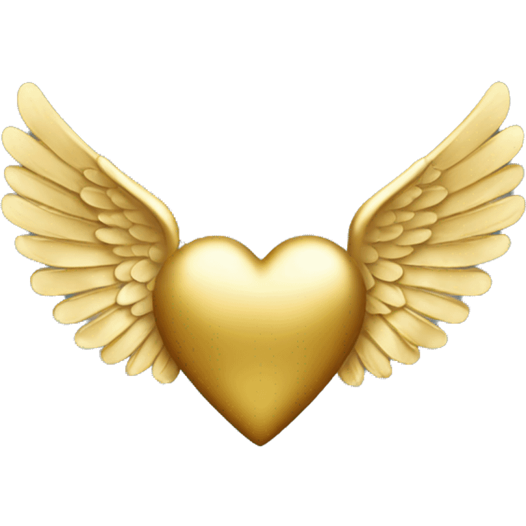 Gold heart with angel wings emoji