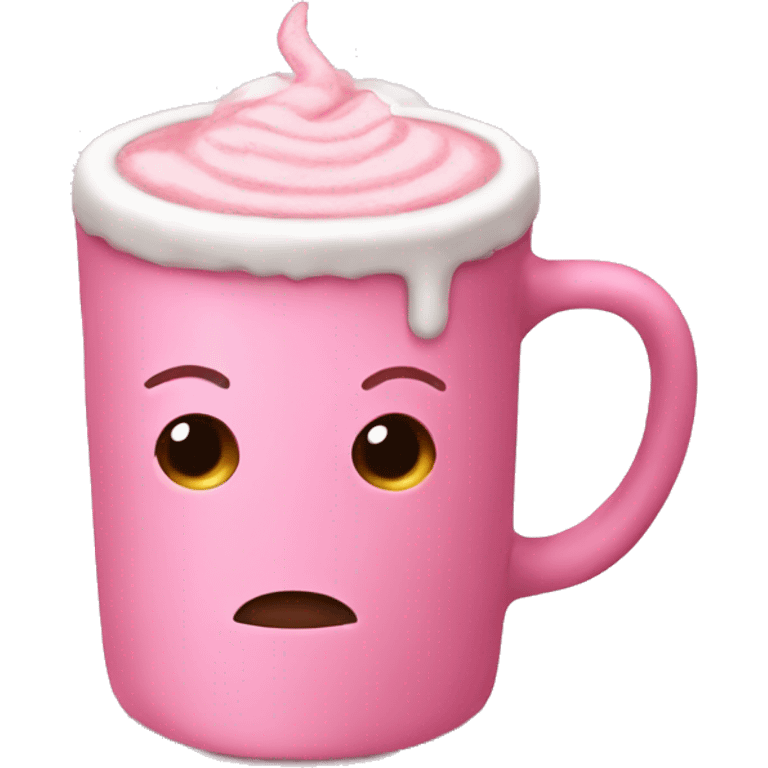 Pink aesthetic hot cocoa emoji