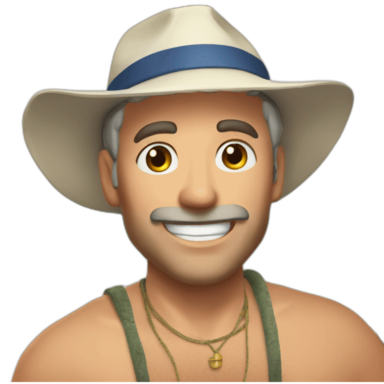 Robert Scott Wilson as a beach bum emoji