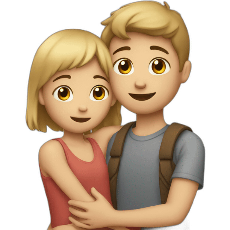 Boy holding girl’s face in his palms  emoji