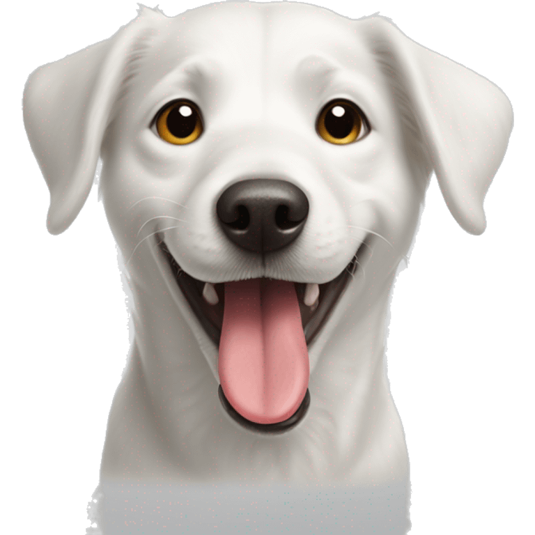 white dog with tongue out emoji