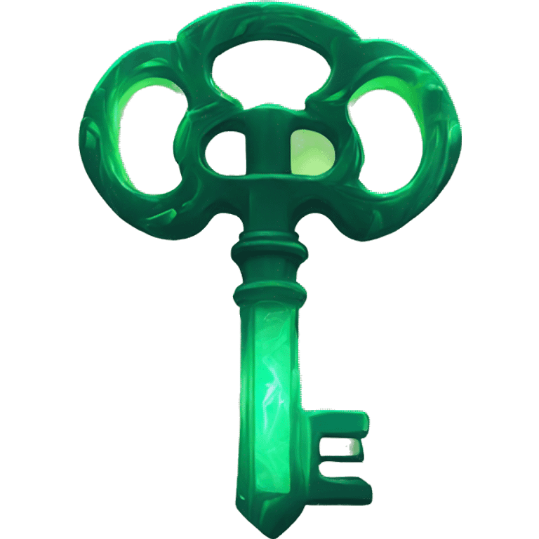 Green glowing abstract key emoji