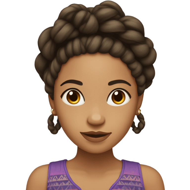 Lightskin girl with boho island twists emoji