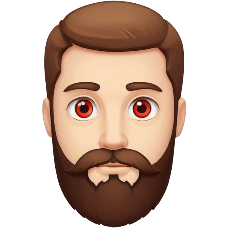 Hombre barbón tez clara, ojos un poco rojos emoji