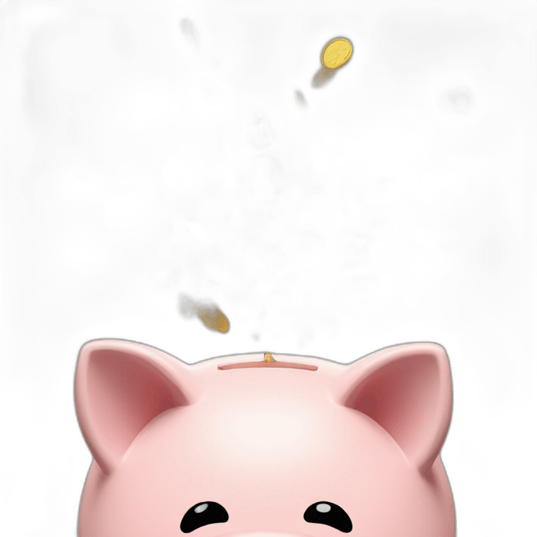 Piggy bank exploding emoji