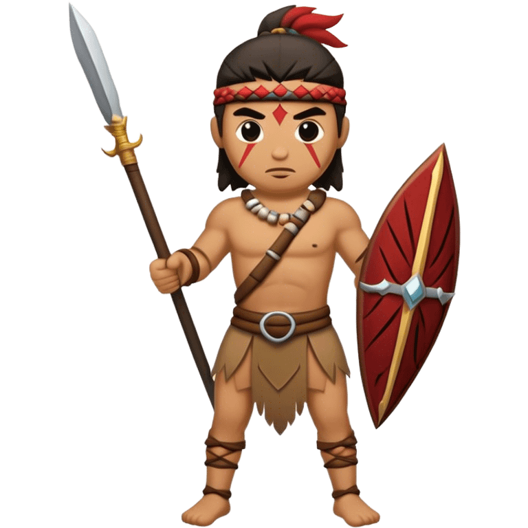 tribesman with spear and sword emoji