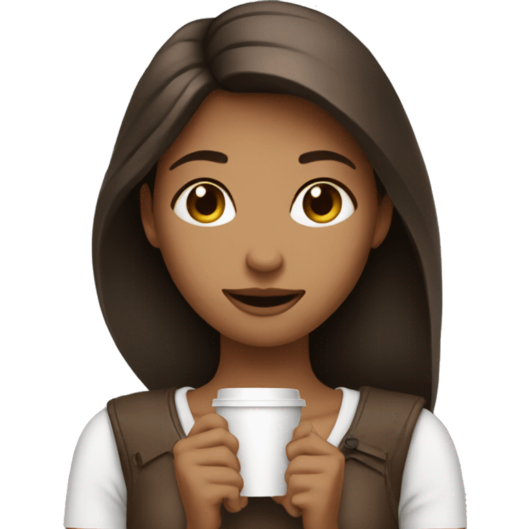 A girl with a coffee in her hand  emoji