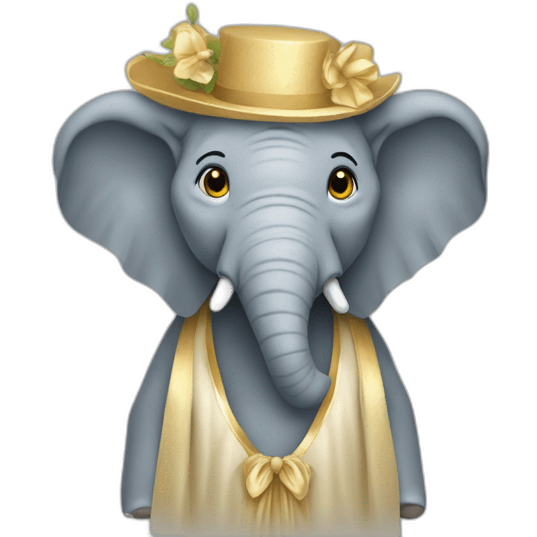 Un éléphant avec une robe emoji